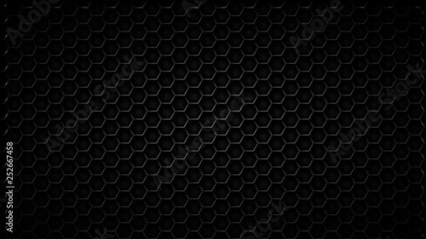 Fototapeta Abstract black texture background hexagon
