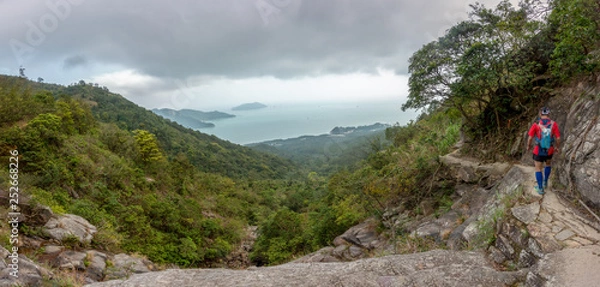 Fototapeta trail running in hongkong