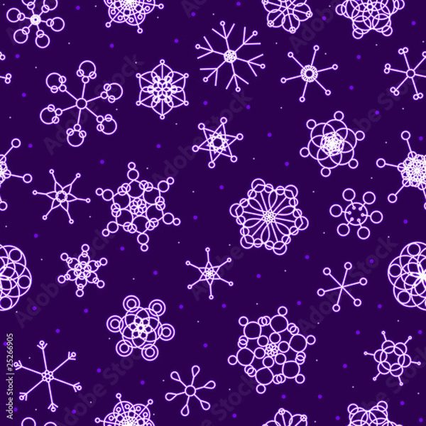 Obraz Seamless neon snow background