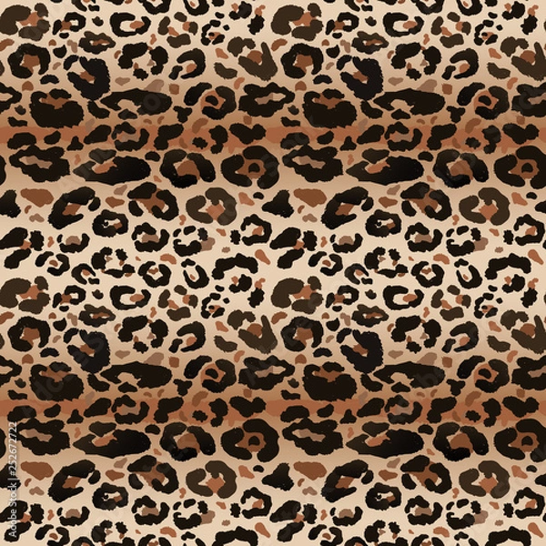 Obraz Seamless leopard wild nature pattern. Vector animal print.