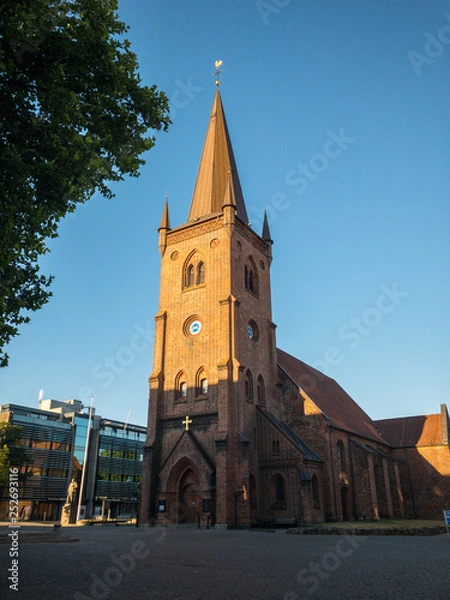 Fototapeta St. Nicolai Church in Vejle, Denmark is a Lutheran church. The building is dating to the 13th century.