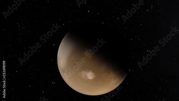 Fototapeta Exoplanet 3D illustration planet Mars Astronomy and science concept. Dark background. Space texture (Elements of this image furnished by NASA)