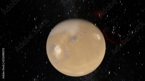 Fototapeta Exoplanet 3D illustration planet Mars Astronomy and science concept. Dark background. Space texture (Elements of this image furnished by NASA)