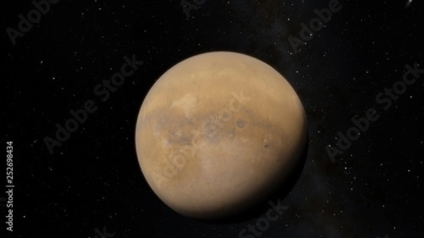 Fototapeta Exoplanet 3D illustration planet Mars Astronomy and science concept. Dark background. Space texture (Elements of this image furnished by NASA)