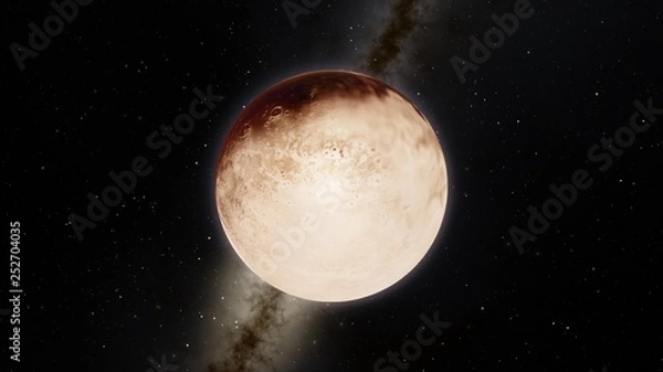 Fototapeta Exoplanet 3D illustrationdwarf planet Pluto isolated on black background (Elements of this image furnished by NASA)