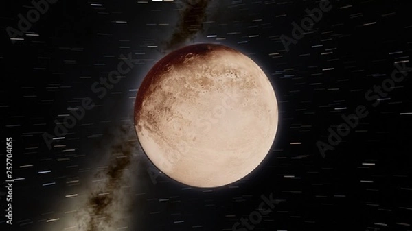 Fototapeta Exoplanet 3D illustrationdwarf planet Pluto isolated on black background (Elements of this image furnished by NASA)