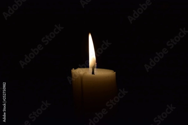 Obraz Candle Light flame close up With black background