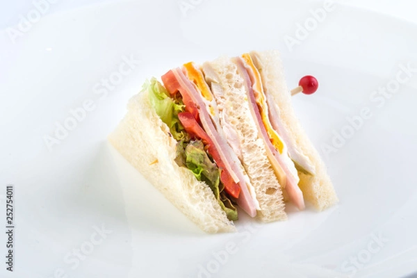 Fototapeta Sandwich on white background