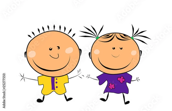 Fototapeta vector happy kids