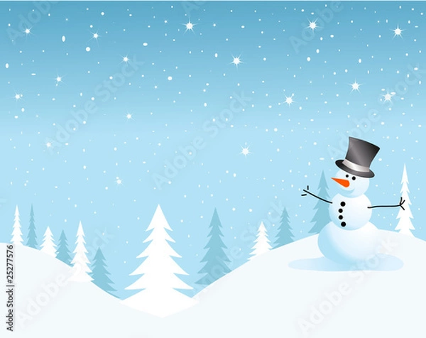 Fototapeta vector snowman card for christmas