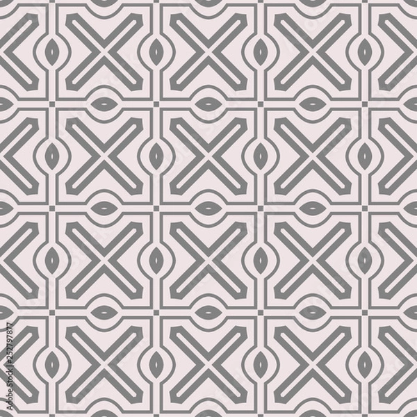 Fototapeta Abstract Repeat Backdrop With Lace geometric Ornament. Seamless Design For Prints, Textile, Decor, Fabric. Super Vector Pattern. Beige color