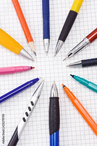 Obraz school accessories on pad