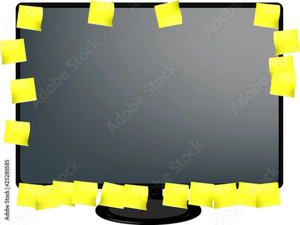 Obraz Post it & Bildschirm