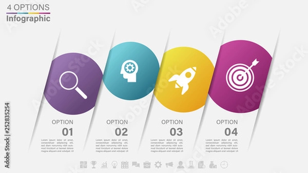 Obraz Vector Infographic label design with 4 options or steps