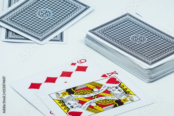 Obraz High card nine point on white background