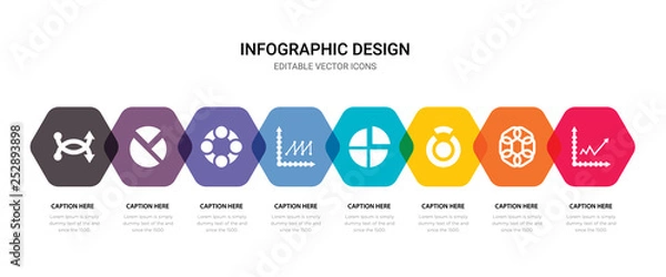 Fototapeta simple set of line chart, interlocking, pie chart, pie chart icons, contains such as icons line chart, pie shuffle and more. 64x64 pixel perfect. editable vector set