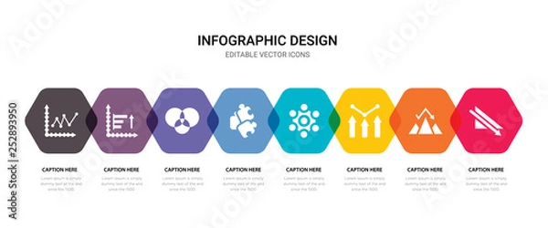 Fototapeta simple set of chart, pyramid chart, bar chart, diagram icons, contains such as icons puzzle, venn diagram, profits, line chart and more. 64x64 pixel perfect. editable vector set