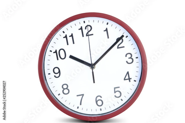 Fototapeta Round clock isolated on white background