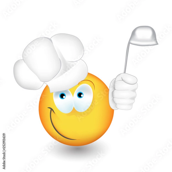 Fototapeta Yellow realistic emoticon smiley face.