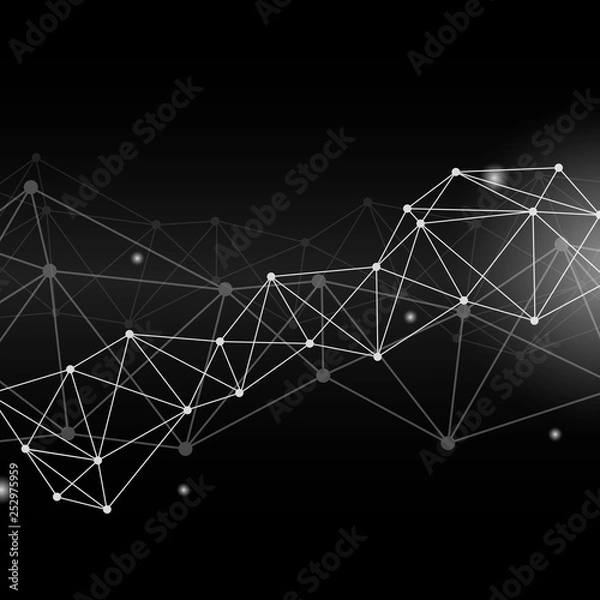 Obraz Black neural network illustration