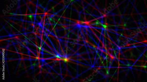 Fototapeta Abstract background that shows connections between nodes - data, information, or biological objects.