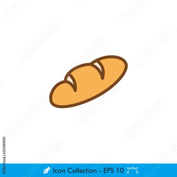 Fototapeta Bread Icon / Vector - In Color Design