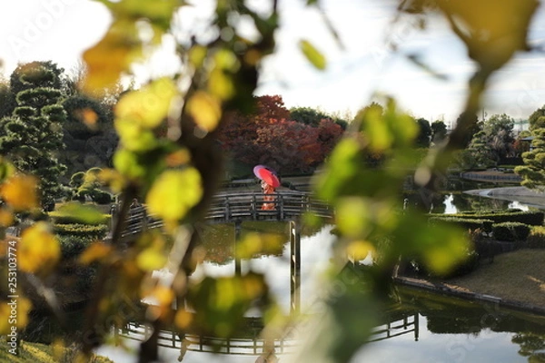 Obraz 日本庭園のカップル