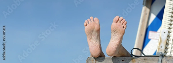 Obraz Füße im Strandkorb