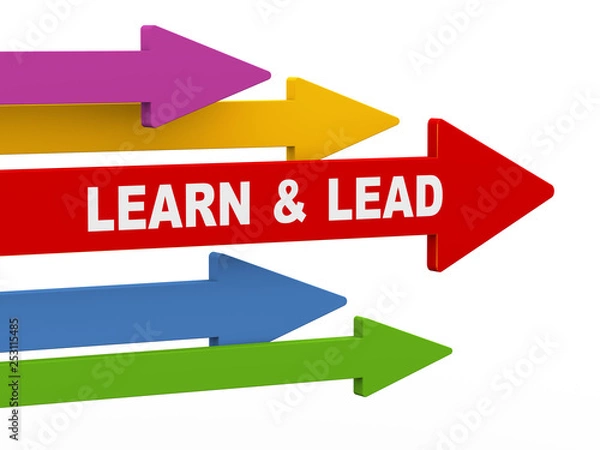 Fototapeta 3d learn and lead arrow