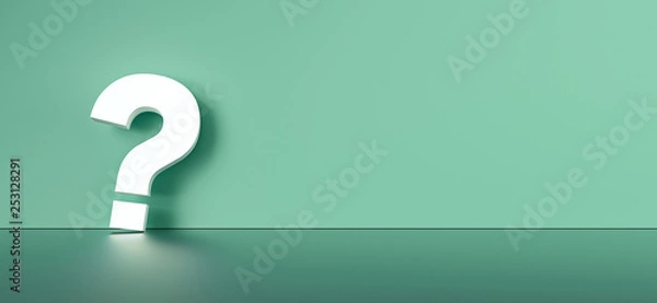 Fototapeta colored question mark background concept. 3D Rendering.