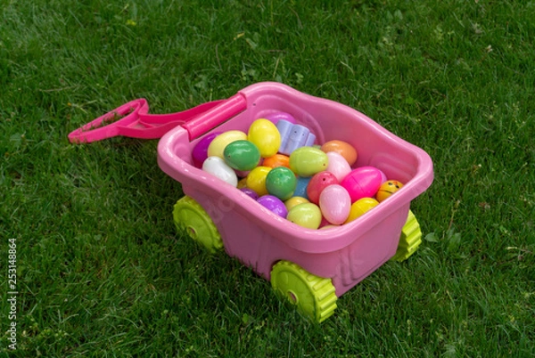 Obraz Easter Eggs in Plastic Cart