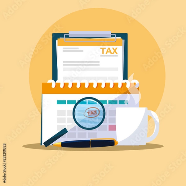 Obraz documents and office set items