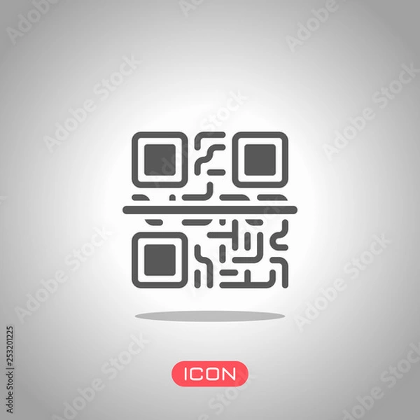 Fototapeta Scanning QR code. Technology icon. Icon under spotlight. Gray background