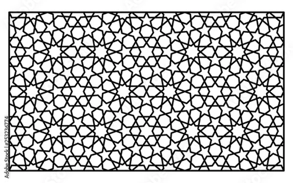 Obraz Decorative panel of oriental style. For laser cutting, die cutting or stencil.