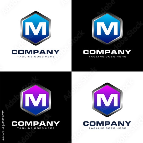 Fototapeta Collection of Shield M Logo