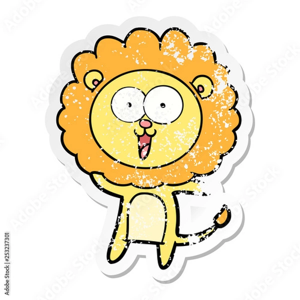 Fototapeta happy washed out effect lion 