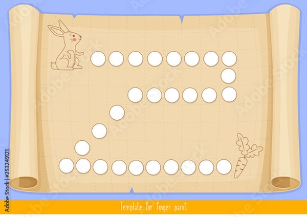 Obraz Template for finger paint. Printable for children's creativity