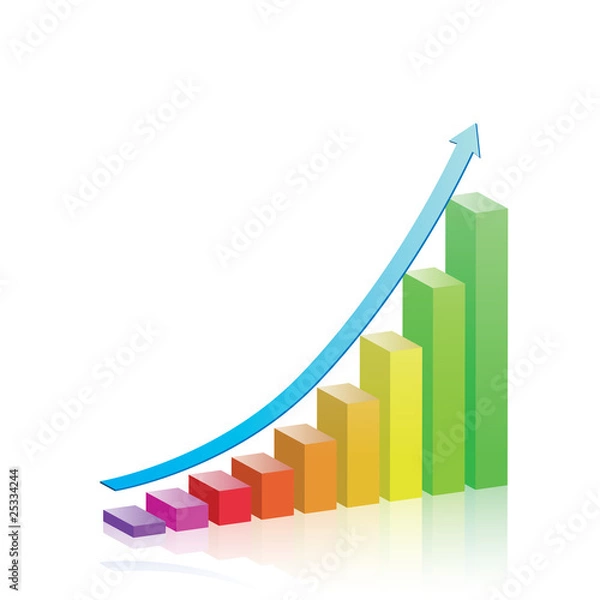 Obraz Vector Colorful Growth Graph