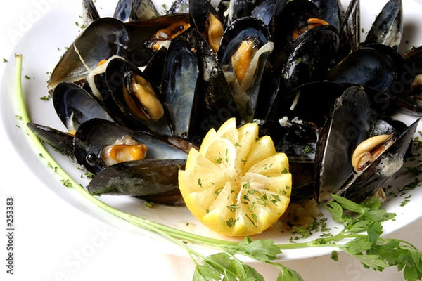Obraz mejillones con limón