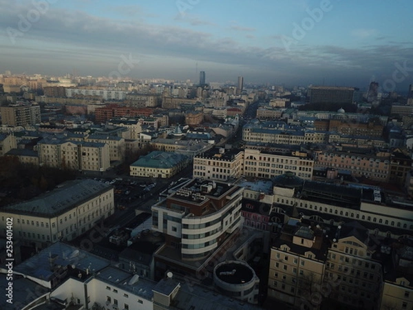 Obraz Moscow copter sky view