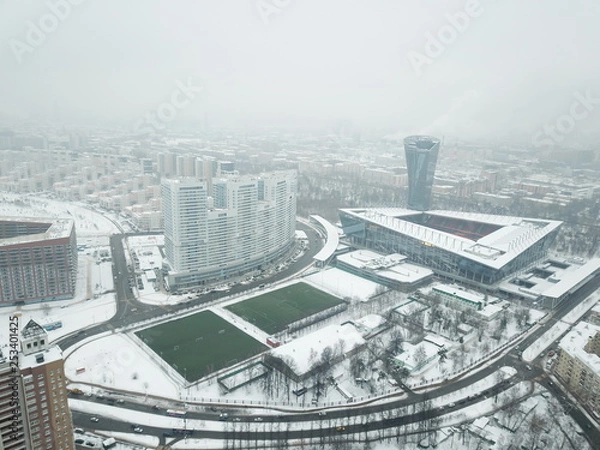 Obraz Moscow copter sky view
