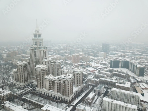 Obraz Moscow copter sky view