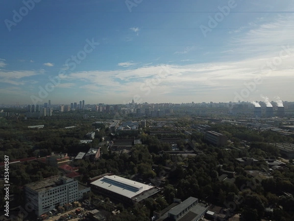 Obraz Moscow copter sky view