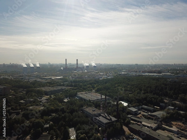 Obraz Moscow copter sky view