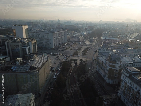 Obraz Moscow copter sky view