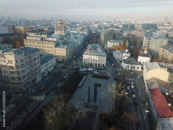 Obraz Moscow copter sky view
