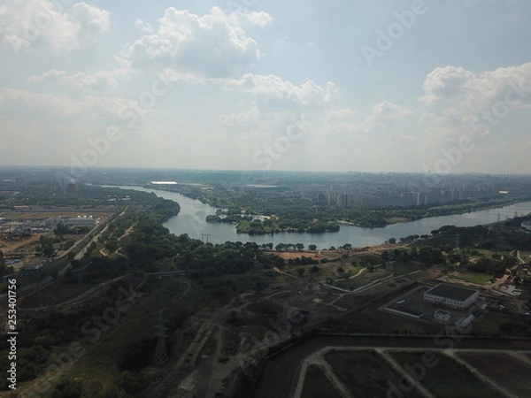 Obraz Moscow copter sky view