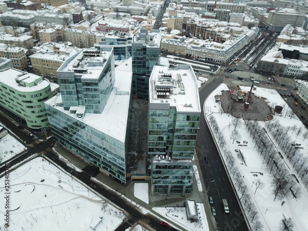 Obraz Moscow copter sky view