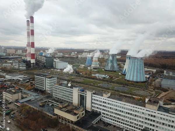 Obraz Moscow copter sky view