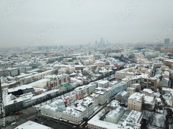 Obraz Moscow copter sky view